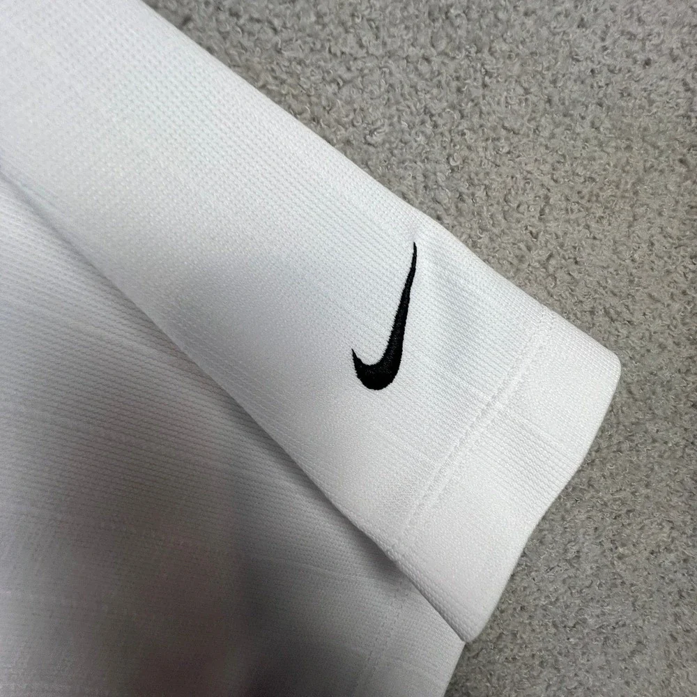 Nike Golf Dri Fit White Mens Polo Large Shirt Embroidered Unum Logo - Picture 4 of 11